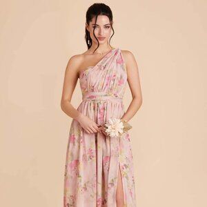 ALTERED Birdy Grey Grace Convertible Dress With Slit Vintage Pink Floral